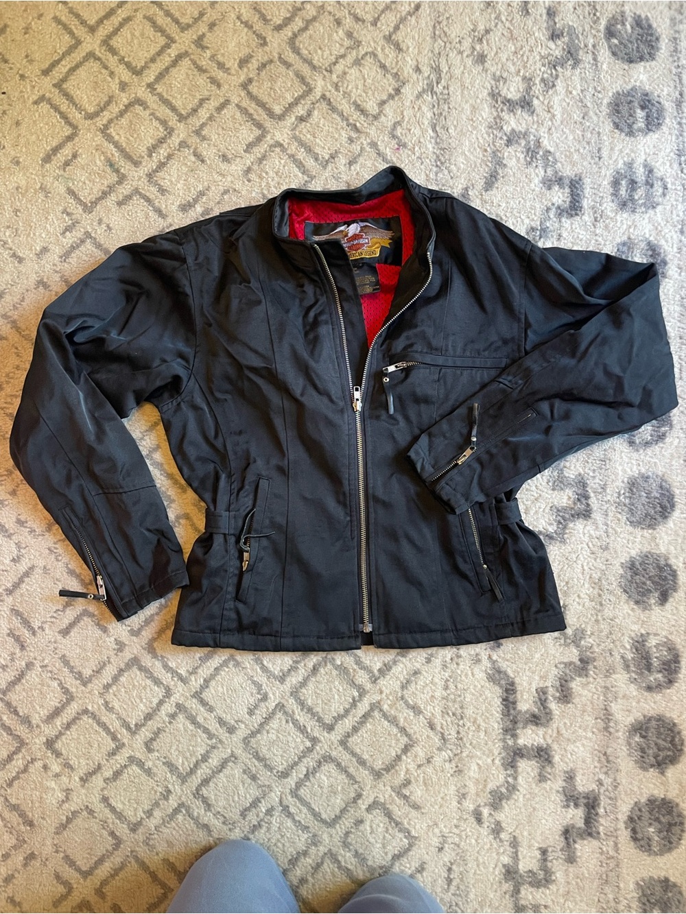 Women’s Harley-Davidson Black Riding Jacket with Red Lining size medium